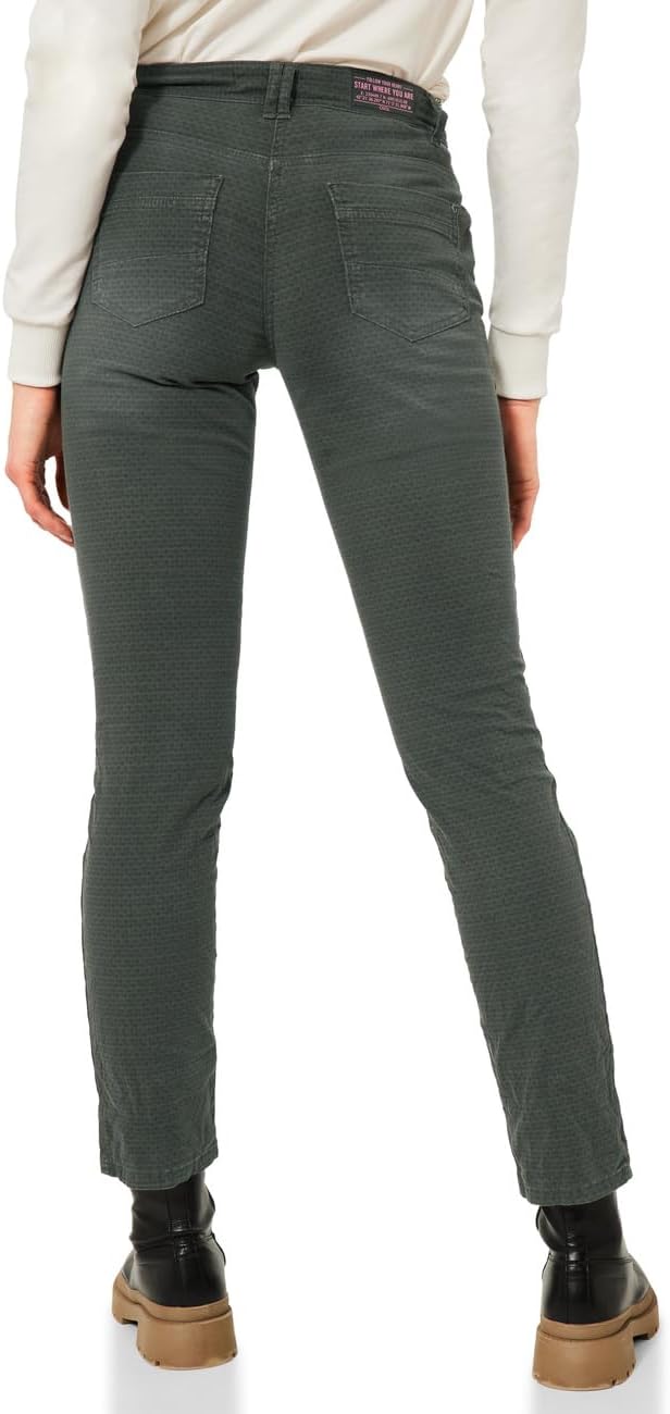 Cecil Damen Baumwollhose Loose B376161 25 Deep Pine Green, 25 Deep Pine Green