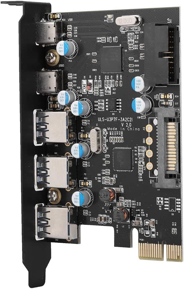 ASHATA 5-Port USB PCIe Express Controllerkarte, USB 3.0/Type-C zu PCI-E Erweiterungskarte Schnittste