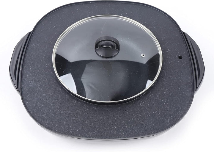 2100W Hot Pot und BBQ Grill Elektrisch Hotpot Topf Elektrischer Kochtopf mit Antihaftbeschichtung, 2