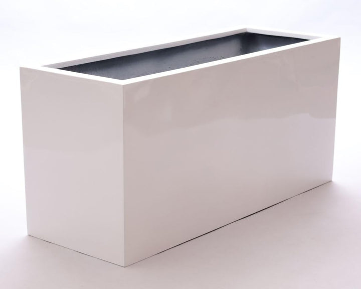 Eleganteinrichten Pflanzkübel Blumenkübel Blumentrog Pflanztrog aus Fiberglas 108x40x50cm Hochglanz