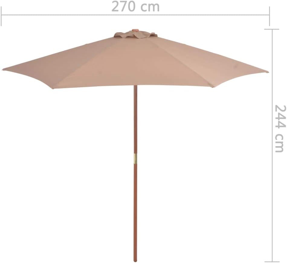 Festnight Sonnenschirm mit Holz-Mast Garten Ampelschirm Gartenschirm ? 270cm | Strandschirm | für Ga