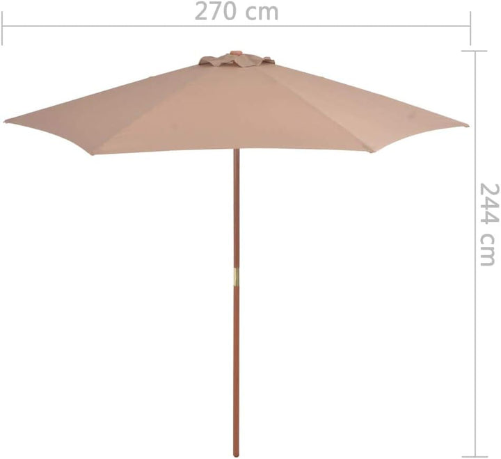 Festnight Sonnenschirm mit Holz-Mast Garten Ampelschirm Gartenschirm ? 270cm | Strandschirm | für Ga
