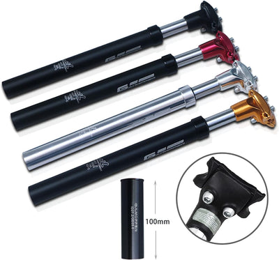 GANOPPER Sattelstütze Gefedert 27.2/28.6/30.0/30.4/31.6/33.9/34.9 350mm Alu Mit Konverter Für MTB BM