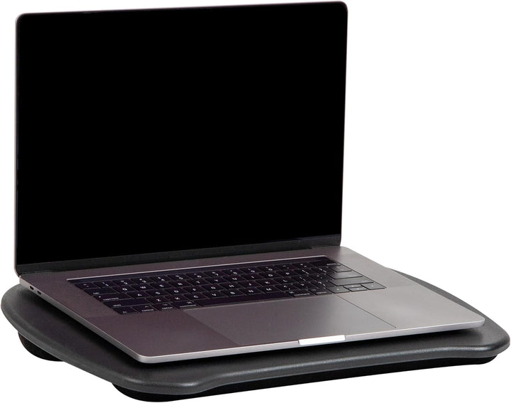 Mind Reader Tragbarer Laptop-Schreibtisch mit Griff, integriertes Kissen für Komfort, Schwarz, 12.5