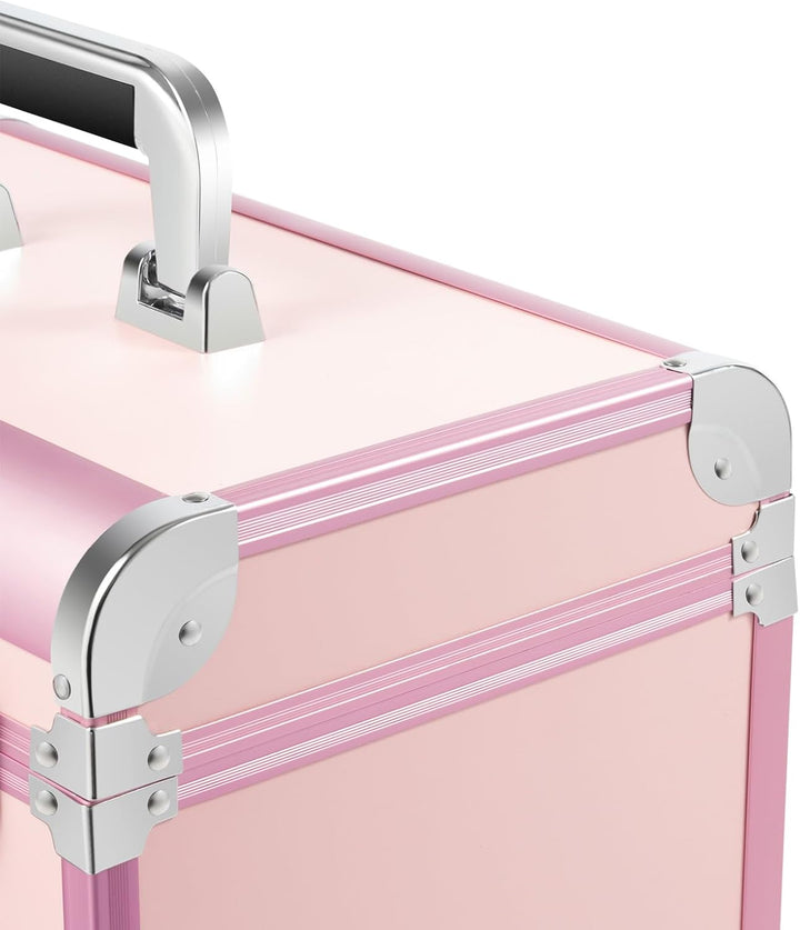 Kosmetikkoffer Trolley, Kosmetikkoffer Schminkkoffer mit 4 Rollen, Friseurkoffer Rollkoffer mit 2 Sc
