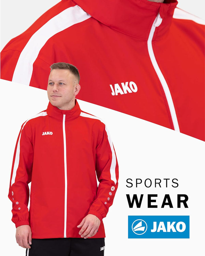 JAKO Power Allwetterjacke Herren S Rot, S Rot
