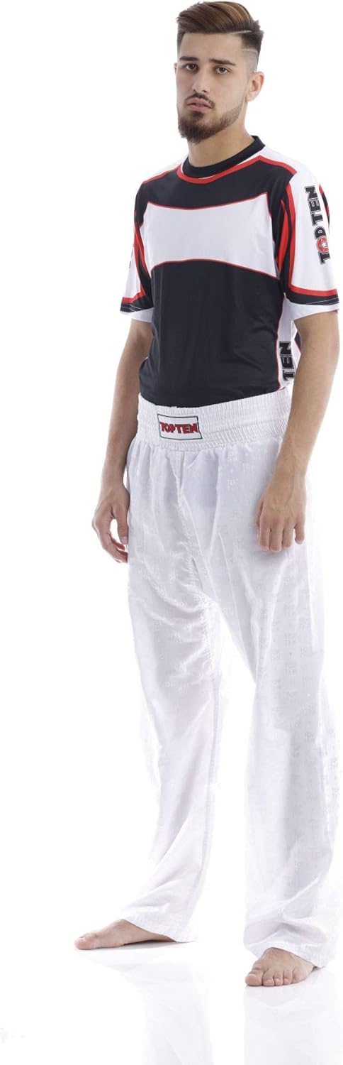 TOP TEN Kickboxhose „Classic“ L Weiss - Weiss, L Weiss - Weiss