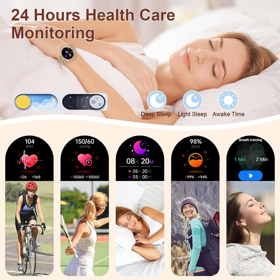 Smartwatch mit Telefonfunktion Diamond, 1.32"Smart Watch Damenuhr mit Anruffunktion ,Menstruationszy