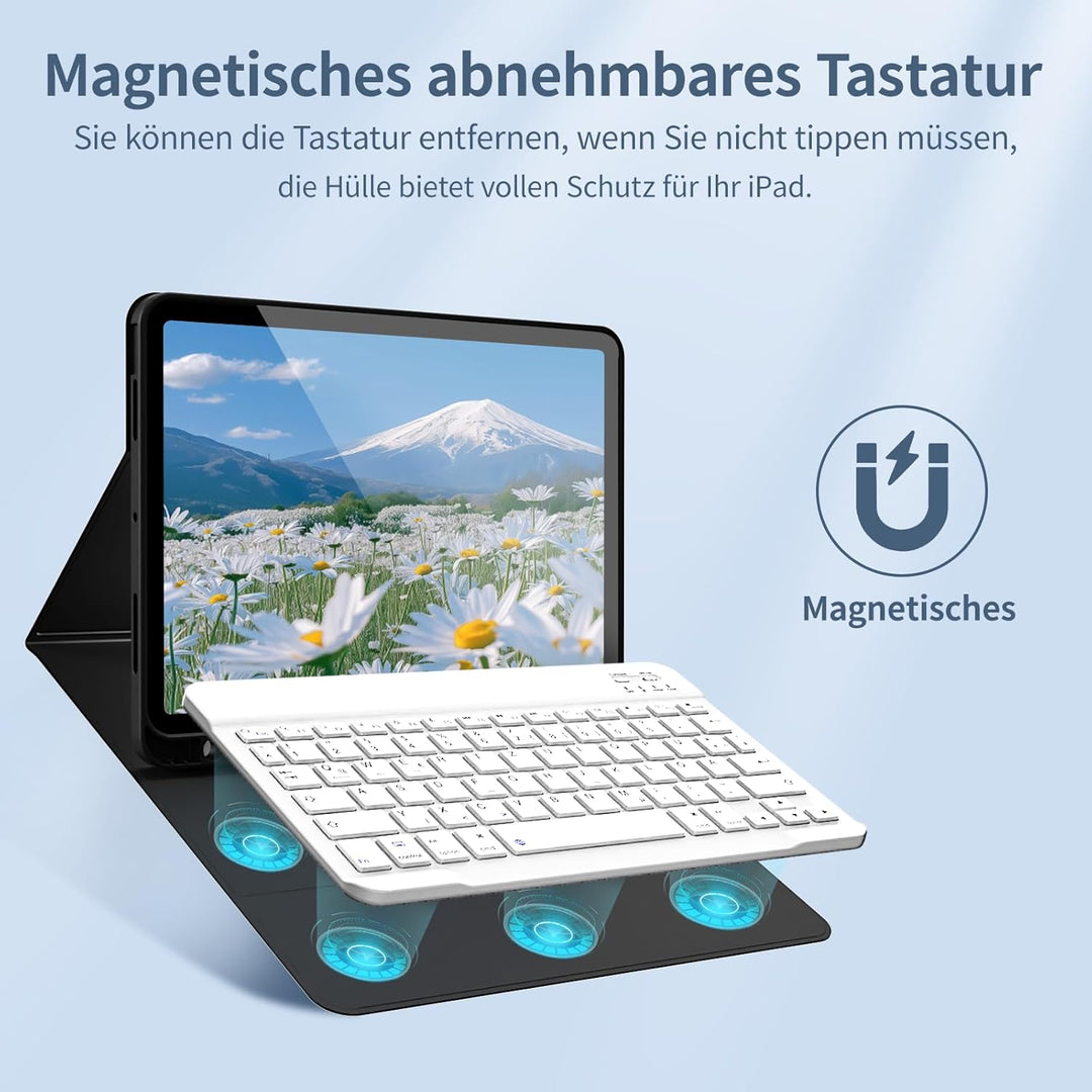 KVTVOU Tastatur Hülle für iPad Air 11 Zoll (2026 2025 2024), iPad Air 5. / 4. Generation (10,9 Zoll