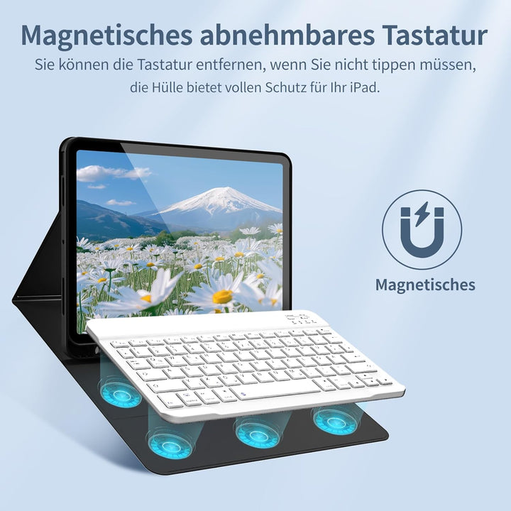 KVTVOU Tastatur Hülle für iPad Air 11 Zoll (2026 2025 2024), iPad Air 5. / 4. Generation (10,9 Zoll