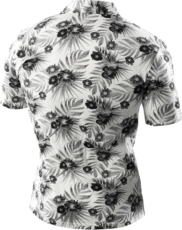 JOGAL Herren Golf Poloshirts Kurzarm Floral Sommer Freizeithemd Regular Fit Sport Outdoor Polo Tshir