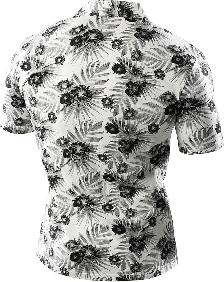 JOGAL Herren Golf Poloshirts Kurzarm Floral Sommer Freizeithemd Regular Fit Sport Outdoor Polo Tshir