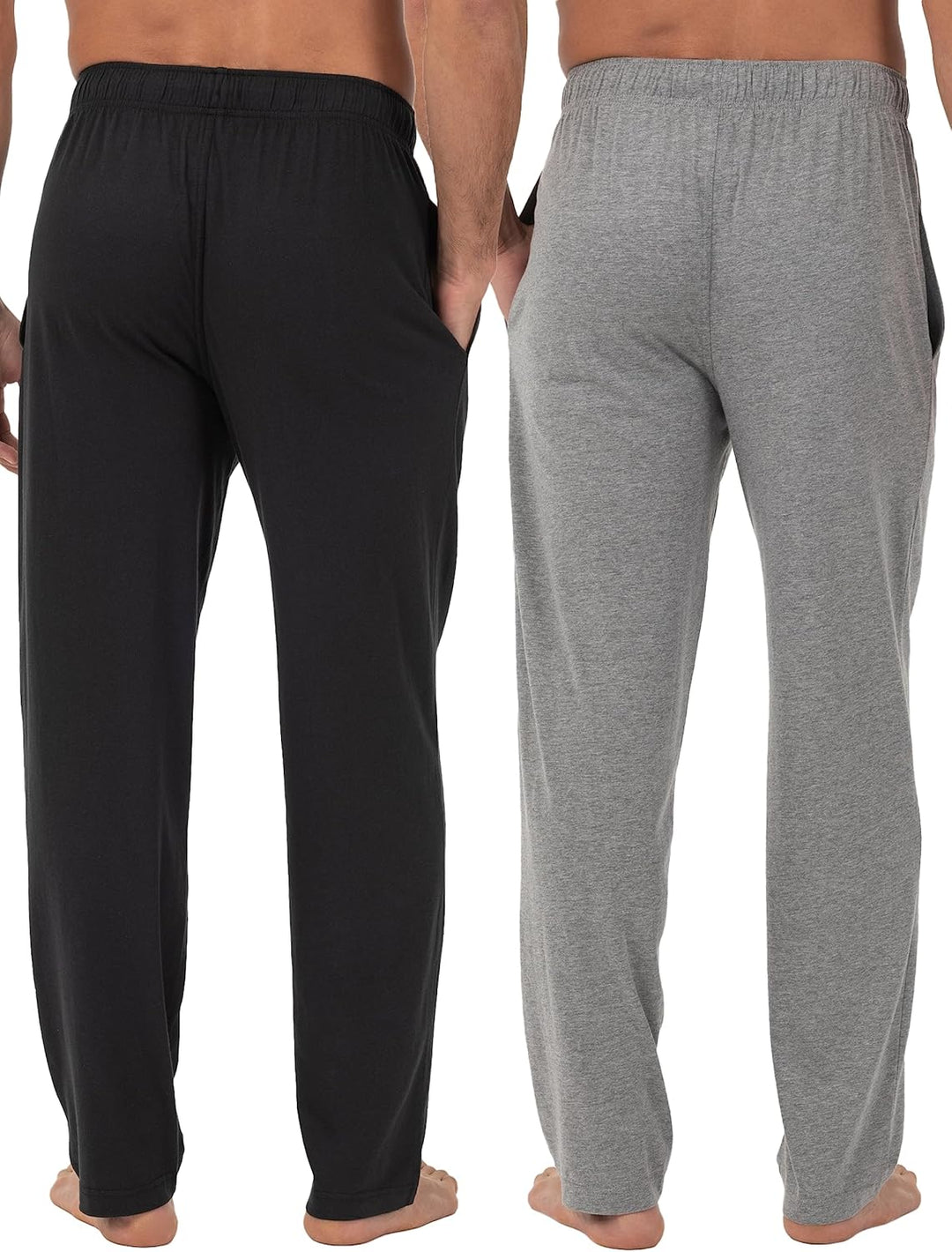 Fruit of the Loom Herren Schlafhose aus Jersey-Strick Pyjamaunterteil M Schwarz/Grau (2er-pack), M S