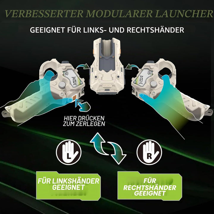 INFINITY NADO S7 Kreisel 2PCS mit Arena & 2 kreiselwerfer modularer, Metallkreisel Typ Verteidigung/