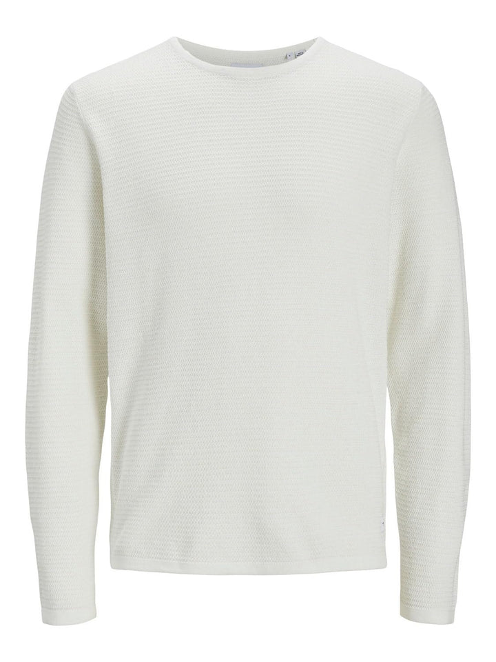 JACK & JONES Herren Jjegreg Knit Crew Neck Sn Strickpullover, Cloud Dancer
