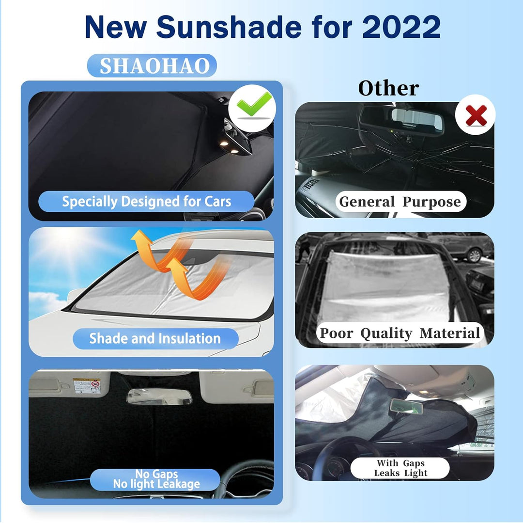 SHAOHAO V W T-Cross 2018 2019 2020 2021 2022 Exklusiv Sonnenblende Silber beschichtetes Gewebe faltb