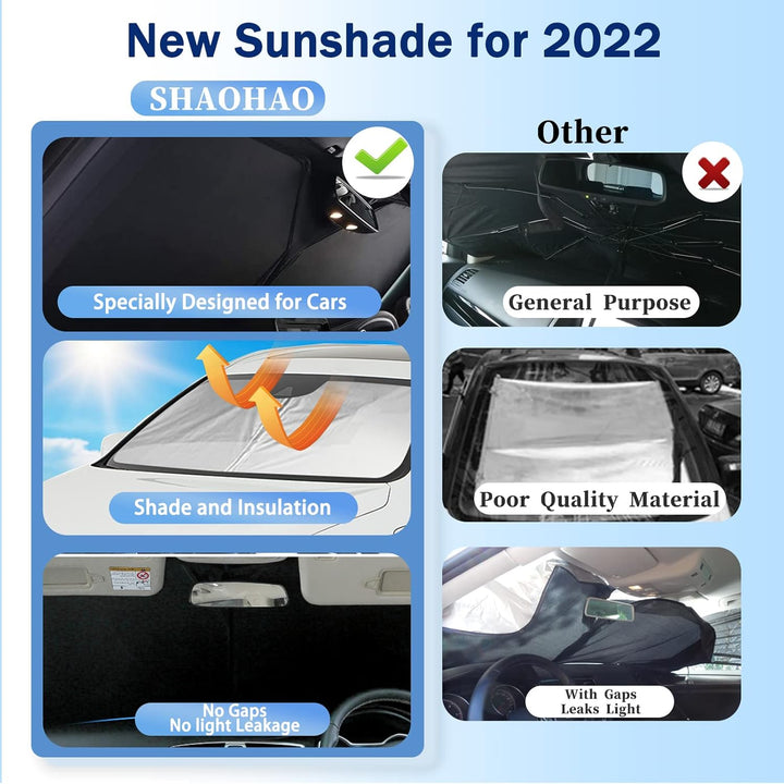 SHAOHAO V W T-Cross 2018 2019 2020 2021 2022 Exklusiv Sonnenblende Silber beschichtetes Gewebe faltb