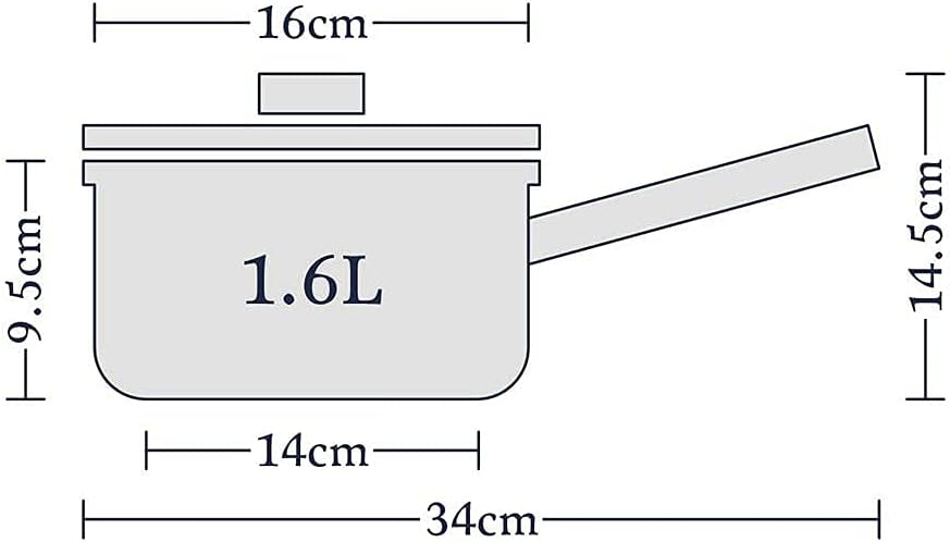Stellar 7000 Profile ø16 cm Stielkasserolle mit Deckel | 1,6 l Kochtopf klein, unbeschichtet | Milch