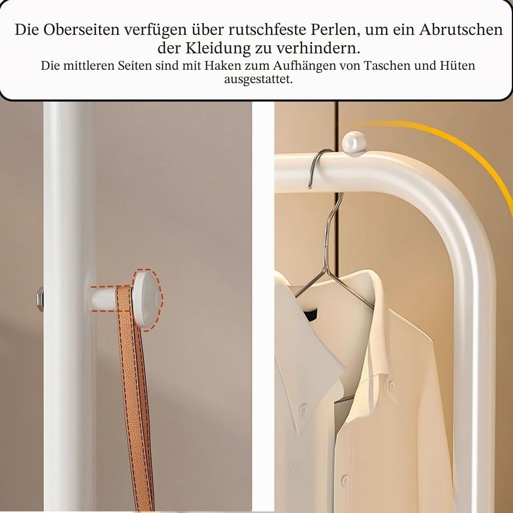 Kleiderständer Aus Metall, 2-Stöckig - Kleiderstange Für Schlafzimmer Mit Doppelten Aufbewahrungsreg