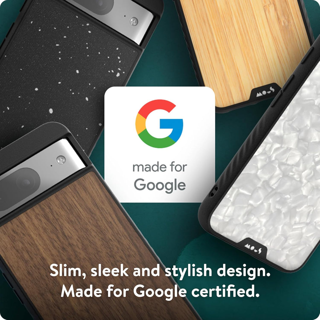 Mous Hülle für Google Pixel 8 MagSafe Kompatibel Case - Limitless 5.0 - Gesprenkelter schwarzer Stof