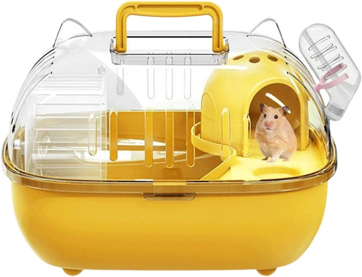 Reise-Hamsterkäfig, tragbare Hamster-Tragetasche, kleine Haustier-Reisetasche mit transparenter Ober