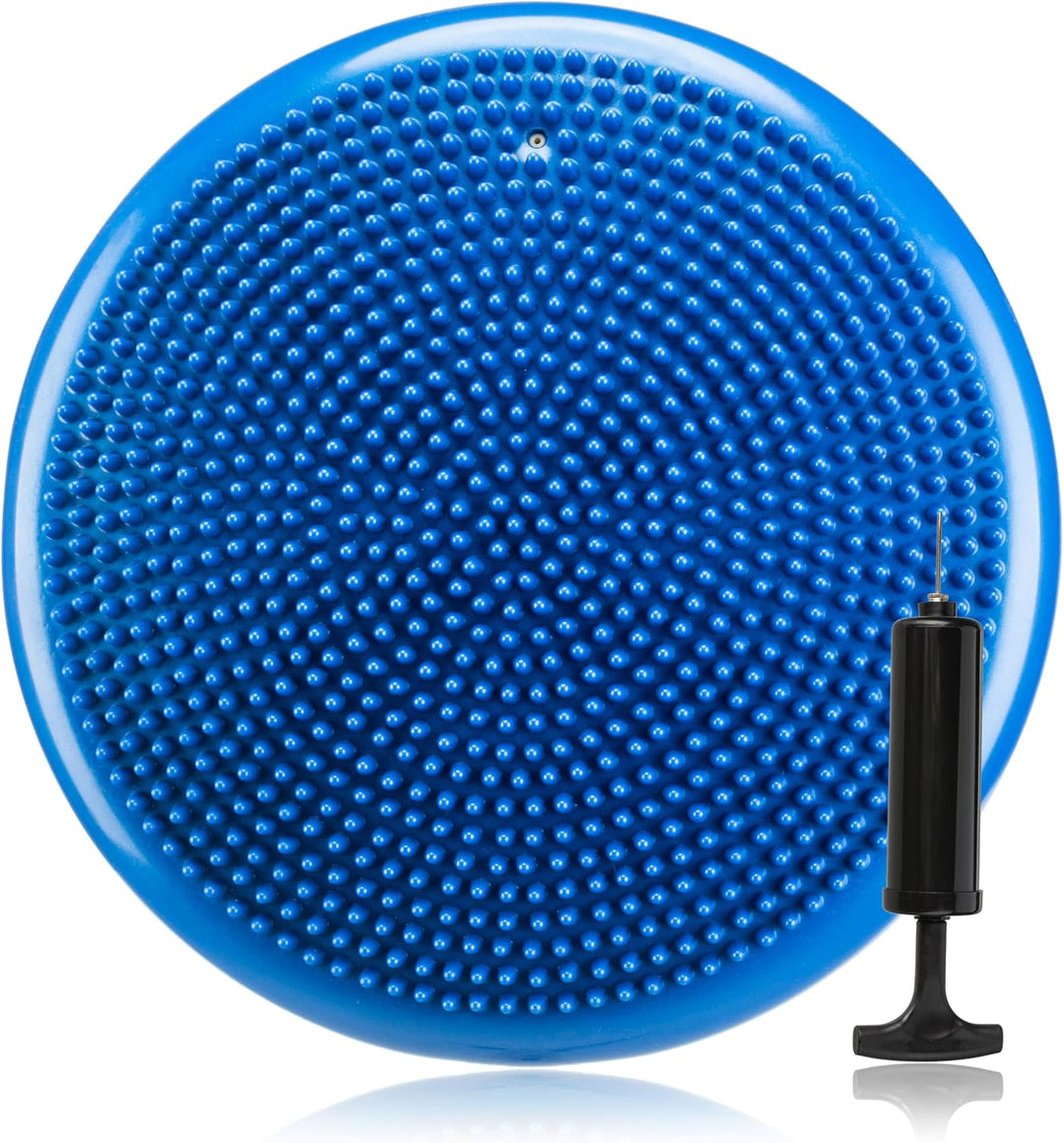 Gymtek Balance Kissen mit Pumpe, 33cm, Ballkissen, Gleichgewichtstrainer, Ballsitzkissen, Balance Pa