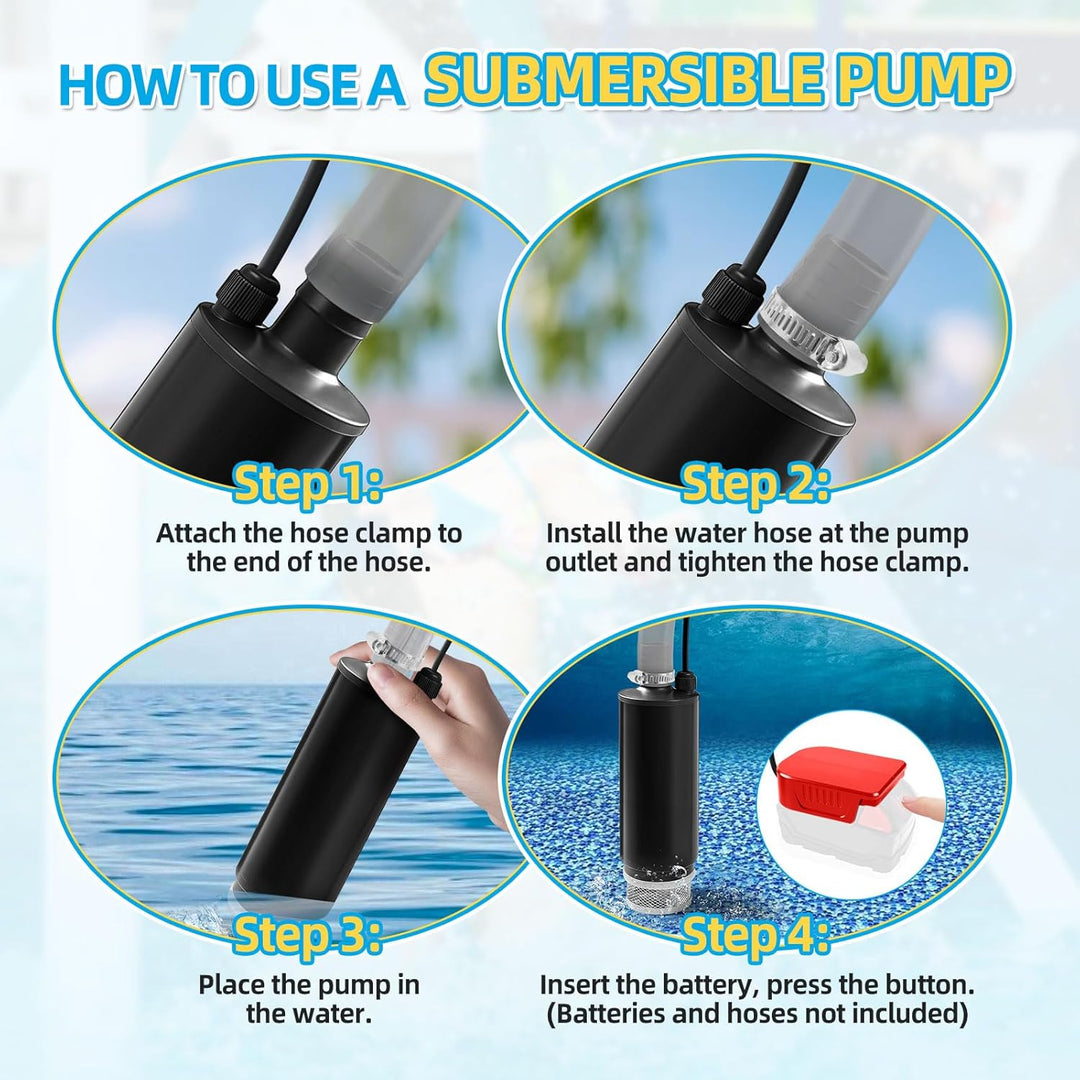 Kabellose Tauchpumpe, kompatibel mit Milwaukee 18-V-Akku, Mini-Wasser-Öl-Pumpenadapter, Dieselöl-Was