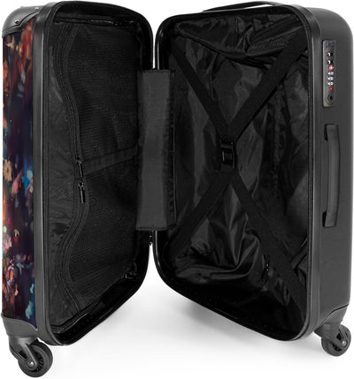 NoBoringSuitcases.com® Kinderkoffer Mädchen - Pferd mit Blumen - Koffer Kinder Mädchen - Koffer pers