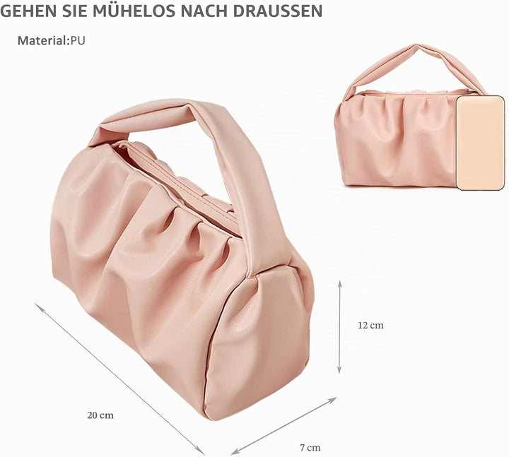 NICOLE &amp; DORIS Damen Clutch Handtaschen Klein Henkeltasche Top-Griff Tasche Elegant Abendtasche Weic