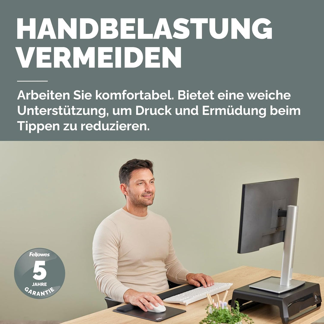 Breyta Tastatur-Handgelenkauflage – Schwarz, mit HEX Cushion Silikonpolster für komfortable Handgele