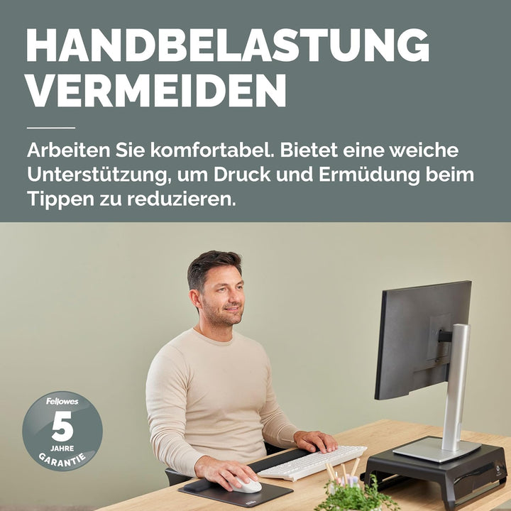 Breyta Tastatur-Handgelenkauflage – Schwarz, mit HEX Cushion Silikonpolster für komfortable Handgele