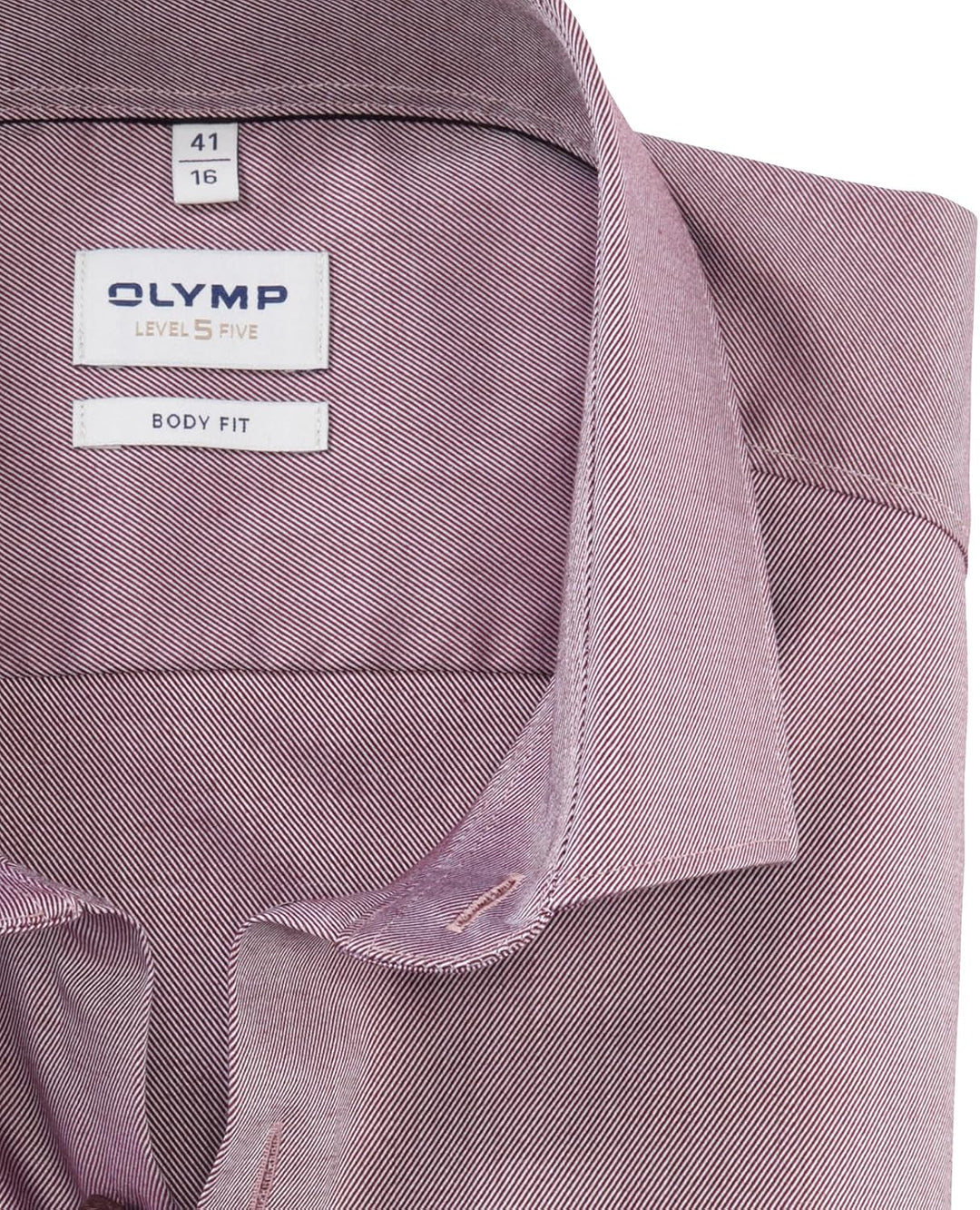 OLYMP Herren Oberhemd Langarm Level.Five.Body.fit,Twill,Body fit,Modern Kent 38 Chianti 38, 38 Chian