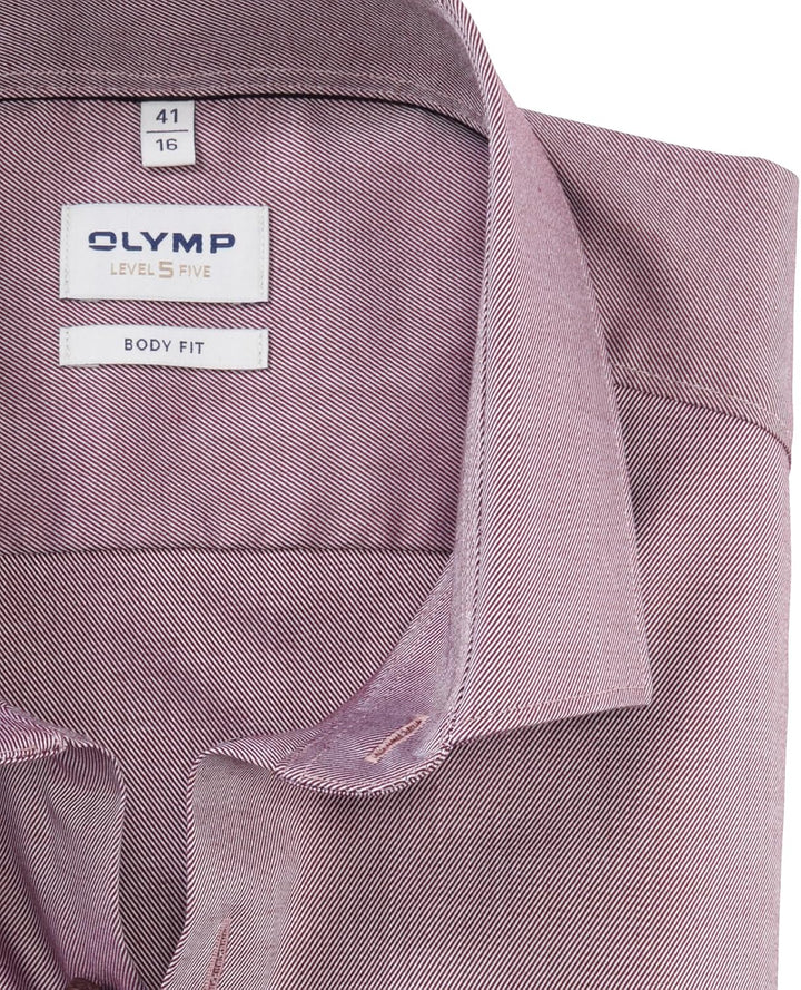 OLYMP Herren Oberhemd Langarm Level.Five.Body.fit,Twill,Body fit,Modern Kent 38 Chianti 38, 38 Chian