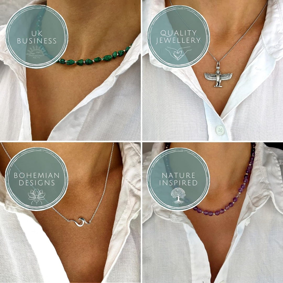 81stgeneration Anhänger Halskette Farn Handgeschnitzte Schwarze Nephrit-Jade für Damen und Herren