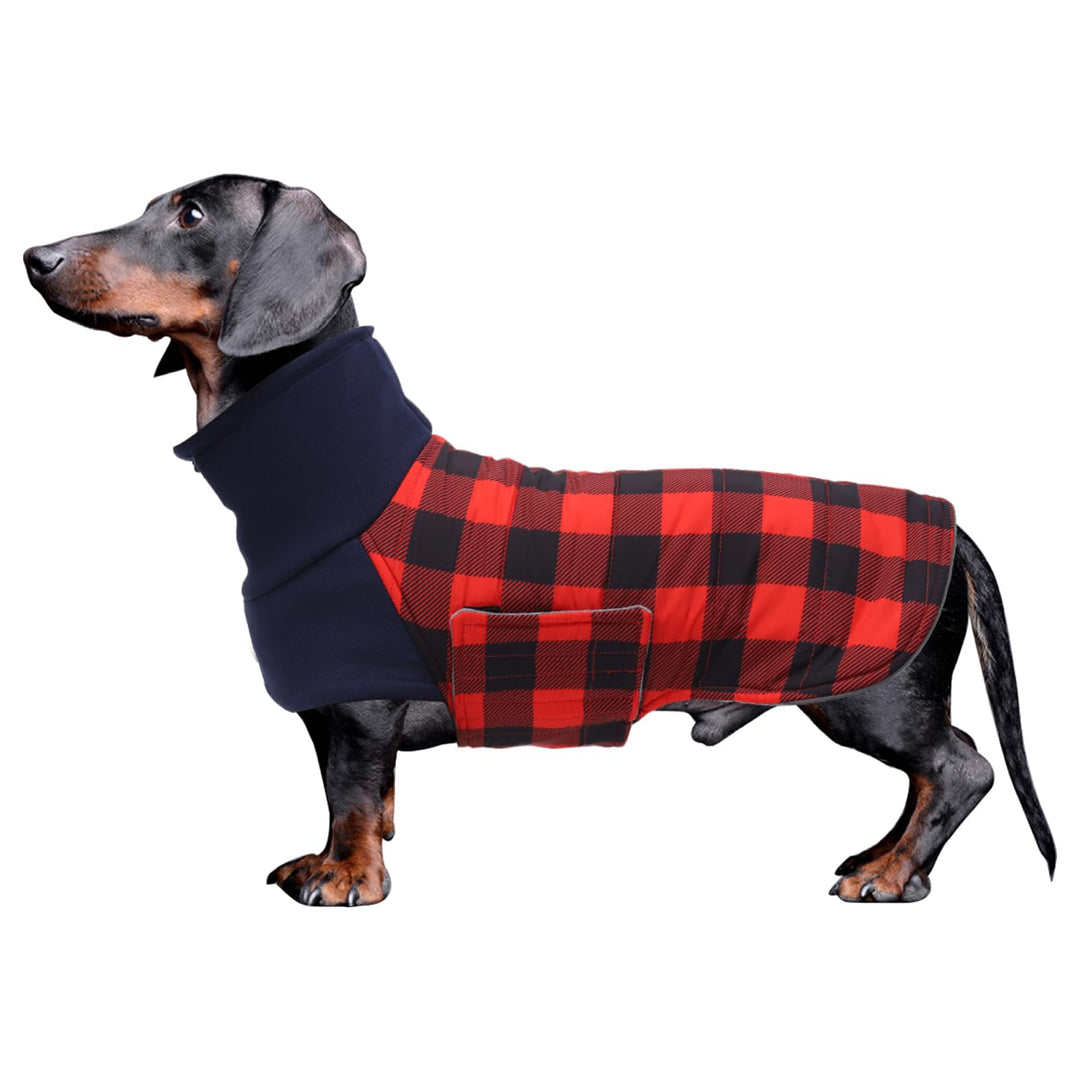 Geyecete Dackel Mantel Winter, Warmer Hunde wintermantel,wasserdichter Hundemantel mit Leinenloch,Hu