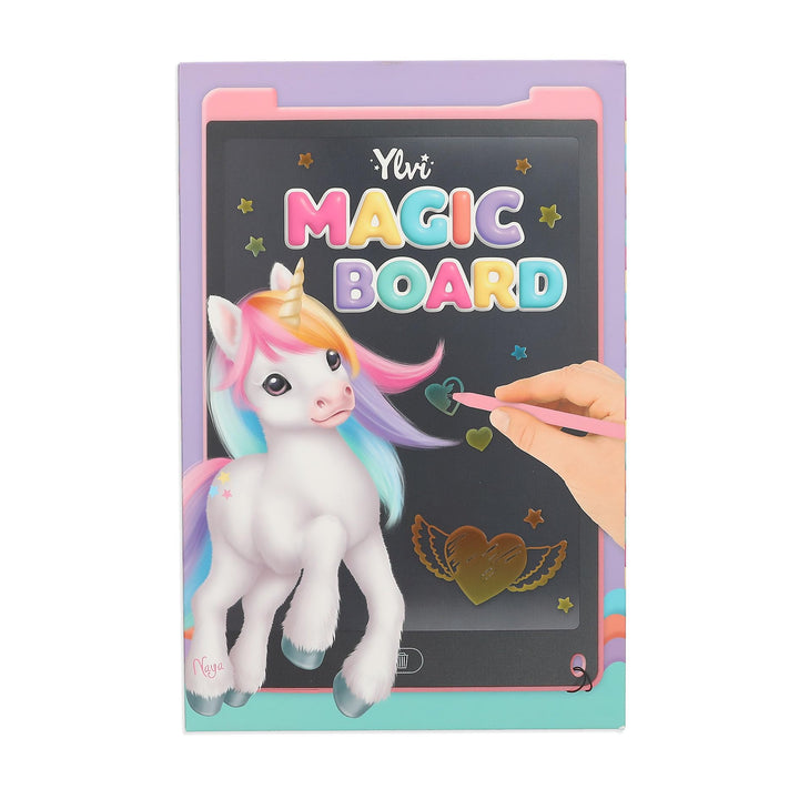Depesche 13183 Ylvi Magic Board - Rosa Schreib- und Maltafel mit befestigtem Stift, elektronische Ta