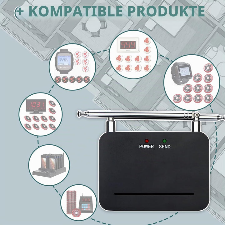 Retekess TD021 RF Wireless Repeater, Wireless Signal Booster, 1000m, Hohe Kompatibilität, Range Exte