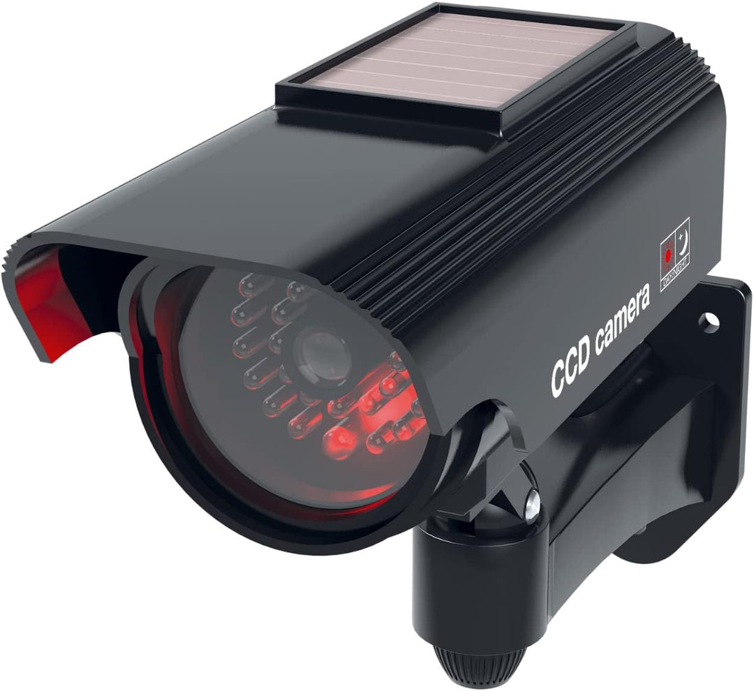 BASI | 2er Set Solar Kamera-Attrappe mit blinkendem LED-Licht | Dummy Kamera | Sicherheitskamera | Ü