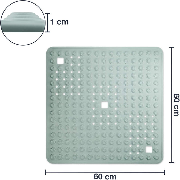 WohnDirect Duschmatte Mint/quadratisch: 60x60 cm - sehr rutschfest & sehr robust - Antirutschmatte f