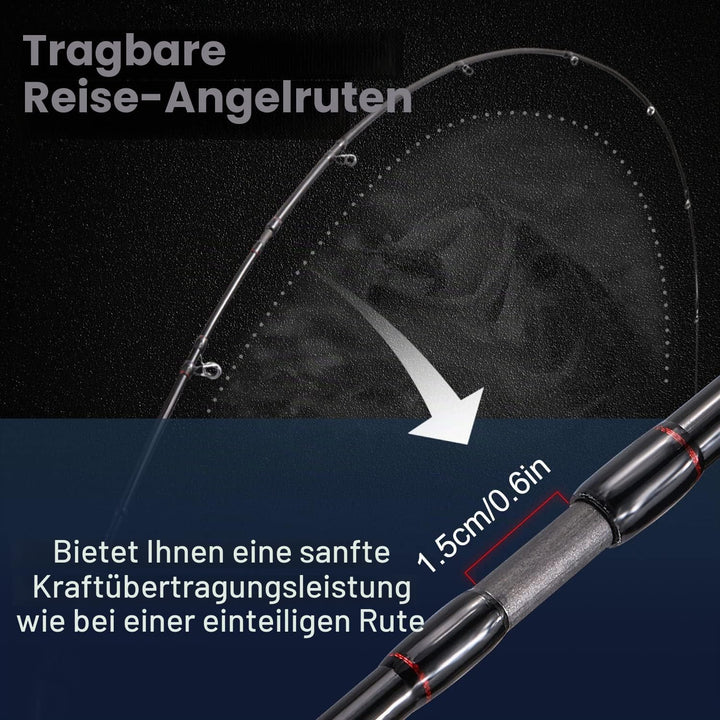 Sougayilang Angel-Kombination, mittelgross, 1,8 m, niedriges Profil, Angelrute und Köder, Gussrolle,
