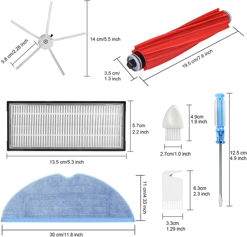 Ersatz Zubehörset für Roborock S7 S7 Plus S7 MaxV S7 MaxV Ultra Staubsauger Ersatzteile Enthält 1 Ha