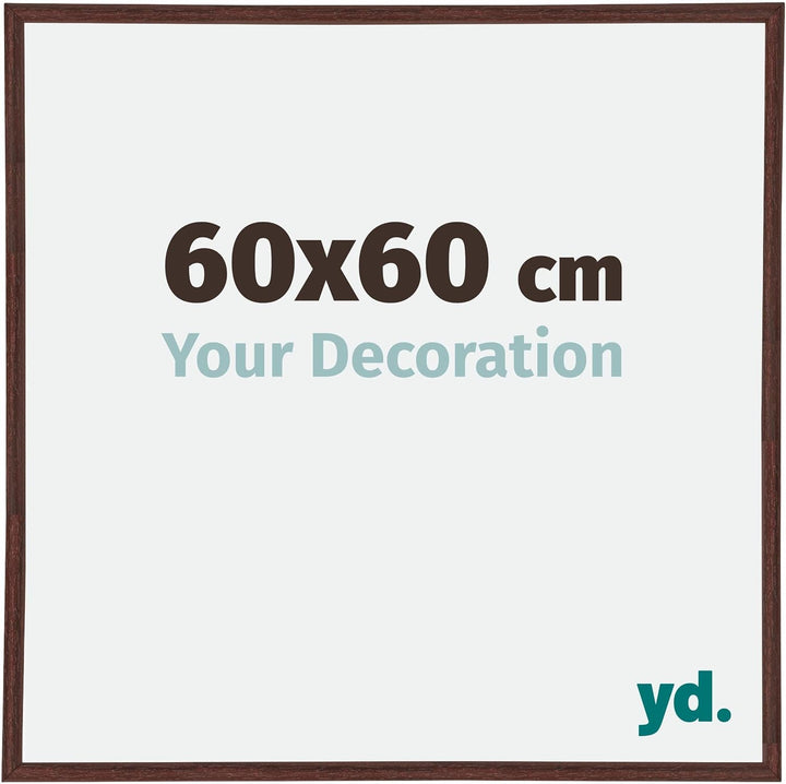 yd. Your Decoration - Bilderrahmen 60x60 cm - Braun - Bilderrahmen aus Kunststoff mit Acrylglas - An