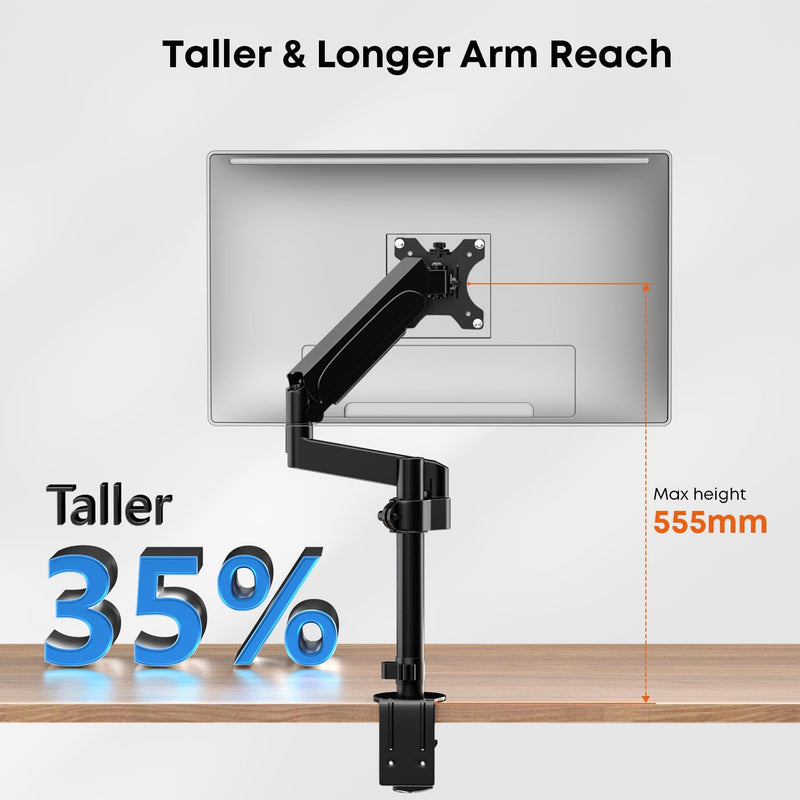 PUTORSEN Monitor Arm mit Laptop Halterung für 17 bis 32 Zoll LCD LED Bildschirm & bis zu 17 Zoll Not