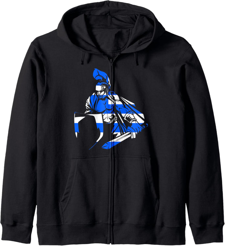 Griechischer Spartaner Gladiatoren Griechenland Flagge Kapuzenjacke