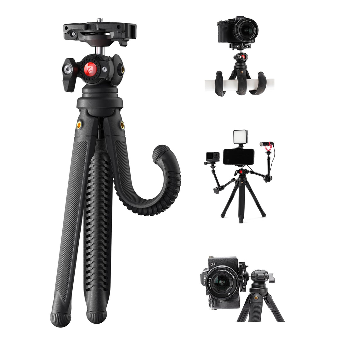 Freewell Vlogpod 3K-Stativ mit Handyhalterung, Kaltschuh-Halterung und 6,35 mm Schraube, kompatibel