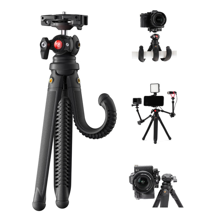 Freewell Vlogpod 3K-Stativ mit Handyhalterung, Kaltschuh-Halterung und 6,35 mm Schraube, kompatibel