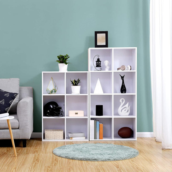 VASAGLE Bücherschrank, Bücherregal, mit 8 Fächern, Büroregal, Würfelregal, Standregal, für Wohnzimme