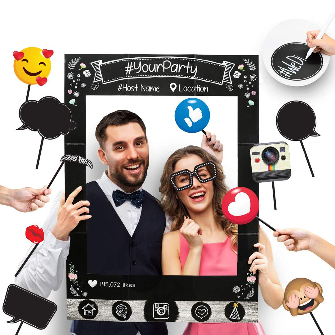 Thema Sozialen Medien Party Foto-Stand Rahmen mit Emoji &amp; Personalisierten Sprechblasen Requisiten.