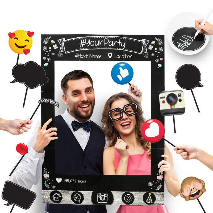 Thema Sozialen Medien Party Foto-Stand Rahmen mit Emoji &amp; Personalisierten Sprechblasen Requisiten.