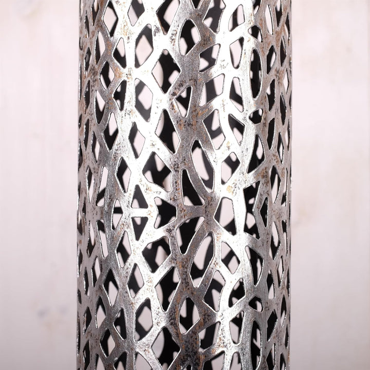 IMPOSANTER Design KERZENLEUCHTER Eternal Bodenleuchter Metall 80 cm antik-Silber